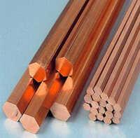 Tellurium Copper Hex Bar - Color: Golden