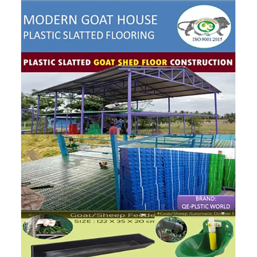 Modern Goat Farm Shed - Color: White And Blue