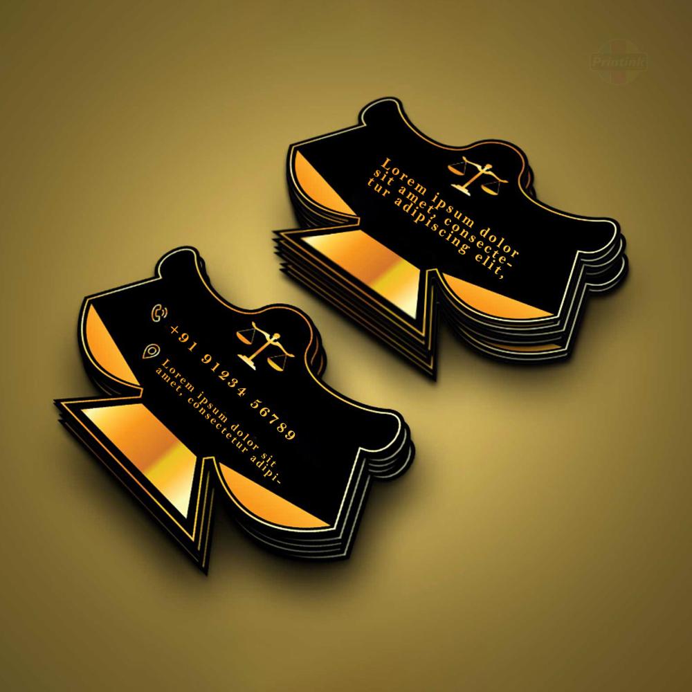 Shape cut card visiting cards