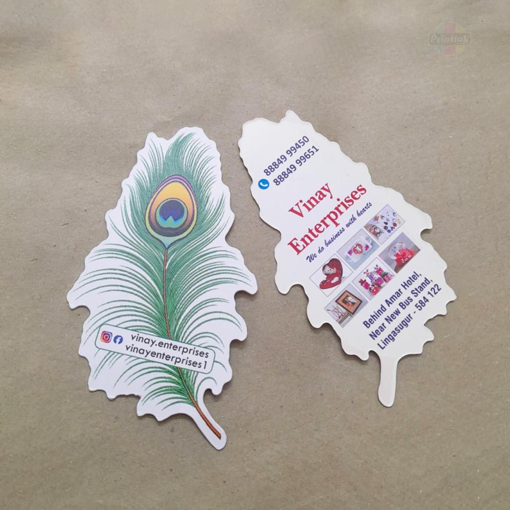 Shape cut card visiting cards