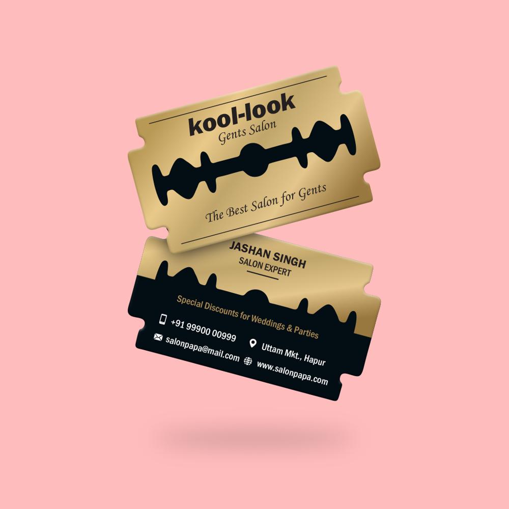 Shape cut card visiting cards