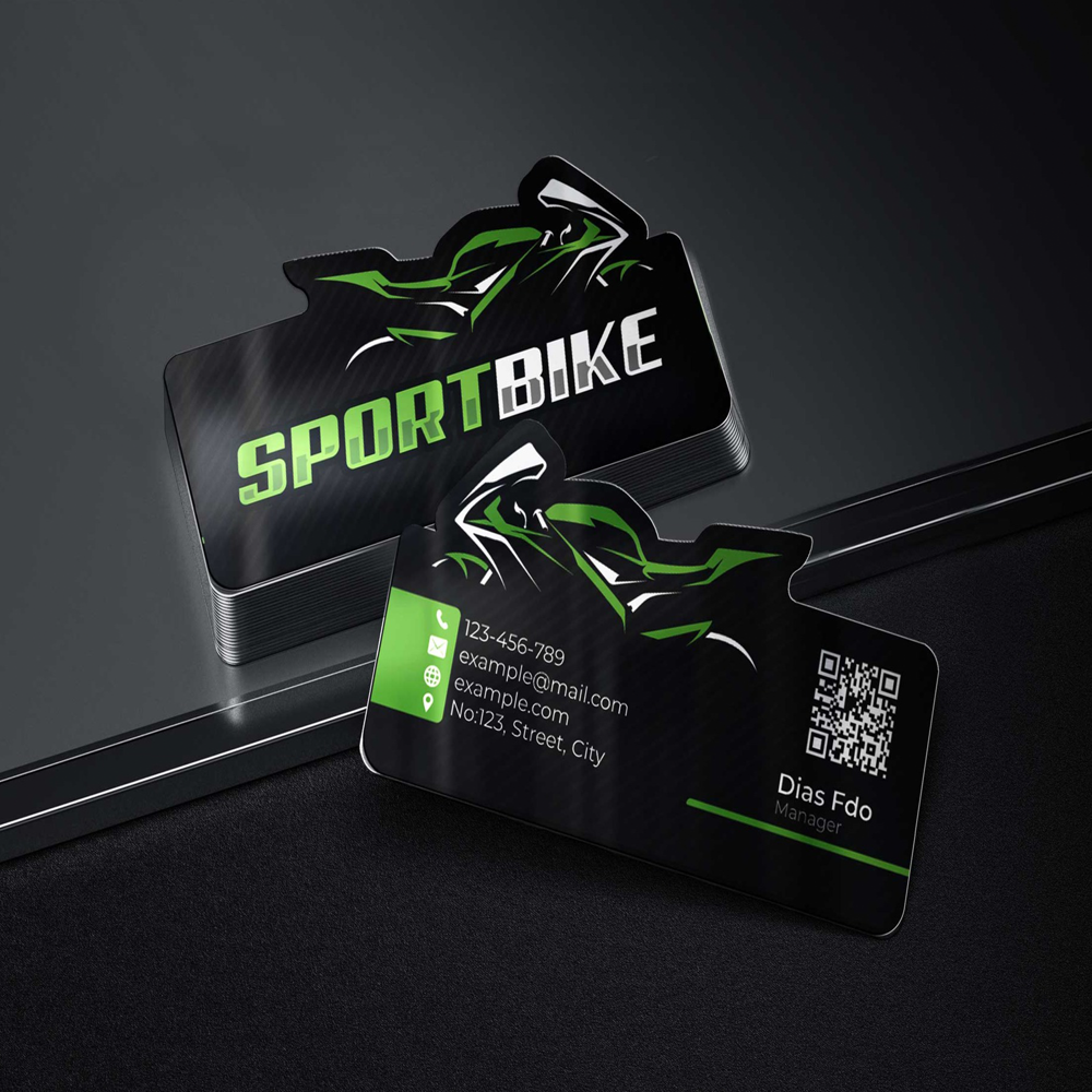 Shape cut card visiting cards