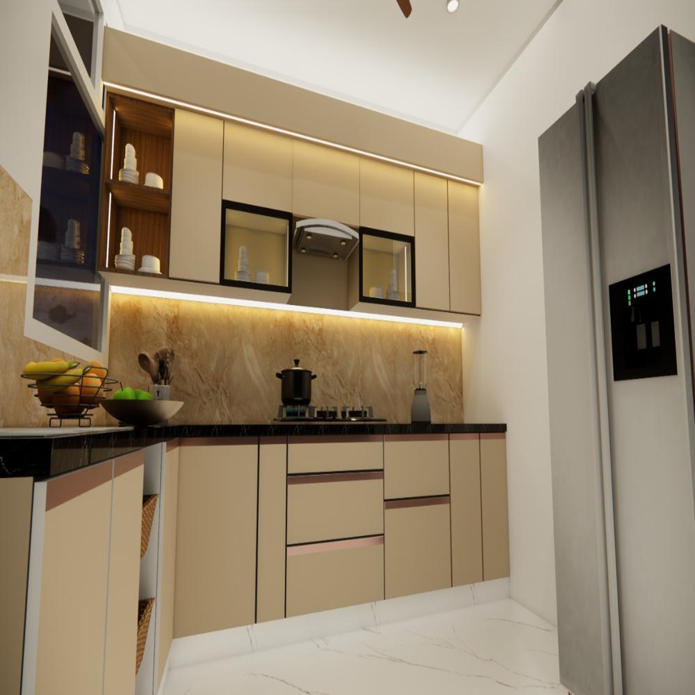 L Shape Kitchen Interior Designing Service