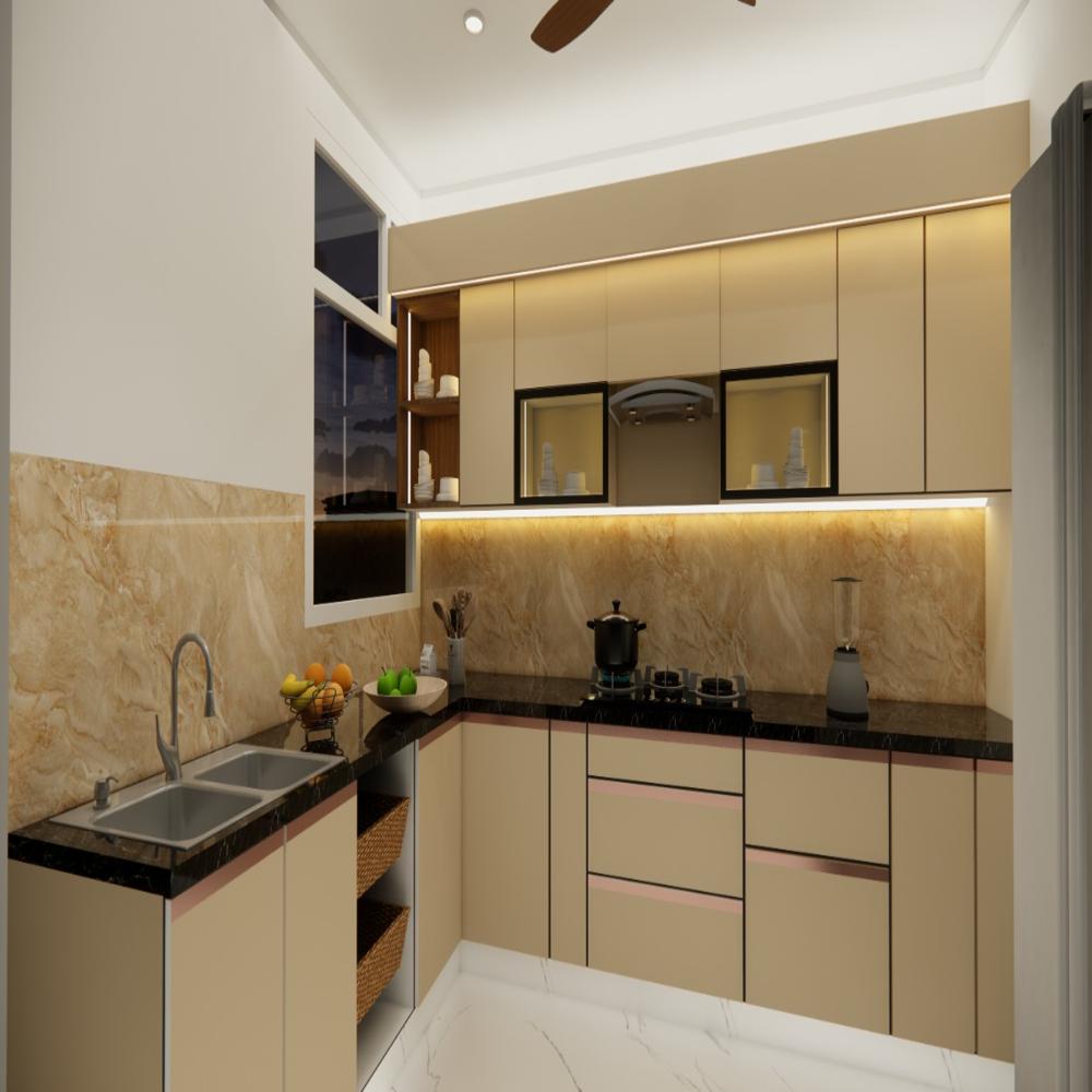L Shape Kitchen Interior Designing Service