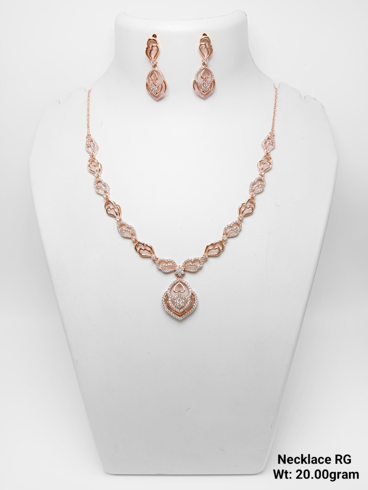 92.5 New Design silver necklace rose gold