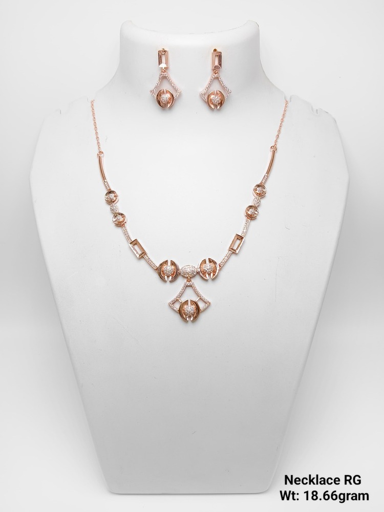 92.5 New Design silver necklace rose gold