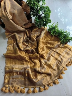 Tissue Linen Saree - Size: 6.5M