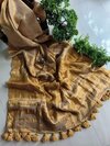 Tissue linen saree
