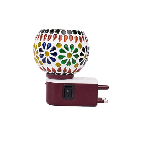 Multicolor Ceramic Kapoor Dani Lamp - Material: Plastic