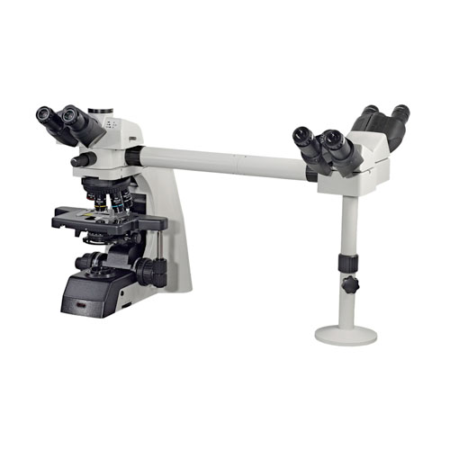 Radical Decca Head Microscope - Di-cast Construction, 60mm Objective Lens, White And Black Color | 10x/25mm Eyepieces, Trinocular 3-position Head, Sextuple Nosepiece, Kohler Illumination, Rotating Stage With Nd Filters