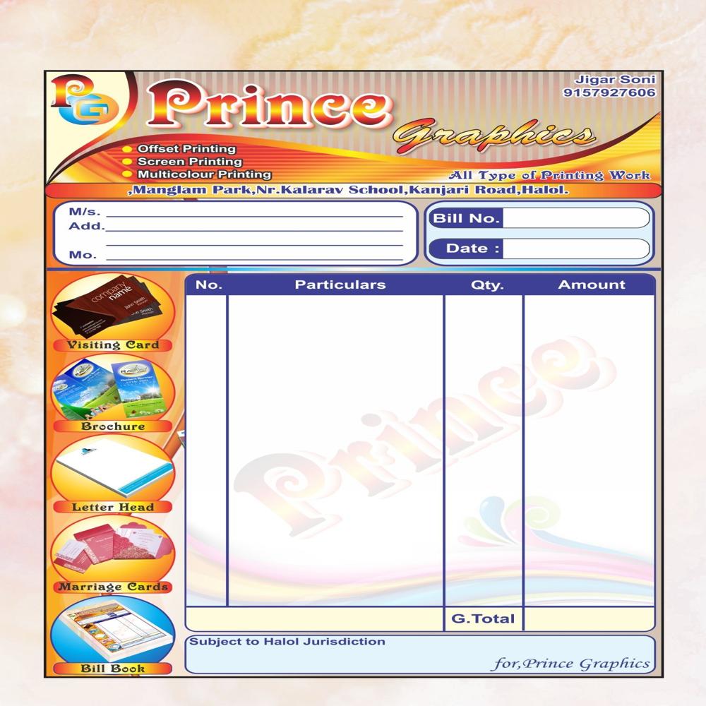 Multicolour Bill Book Printing Service