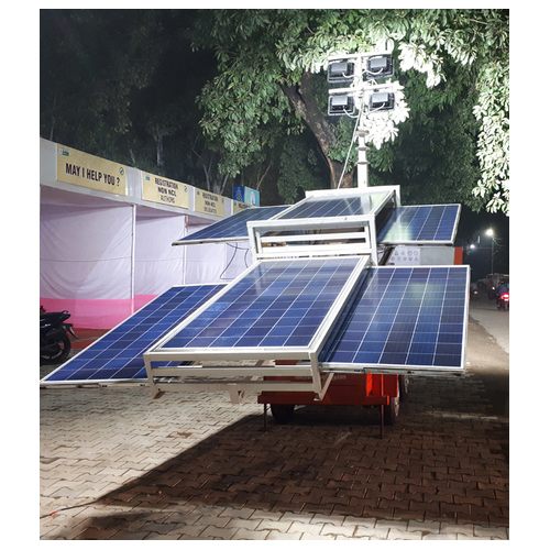 3 Kw Telescopic Mobile Solar Tower Light With 9 Mtr. Mast - Features: Durable