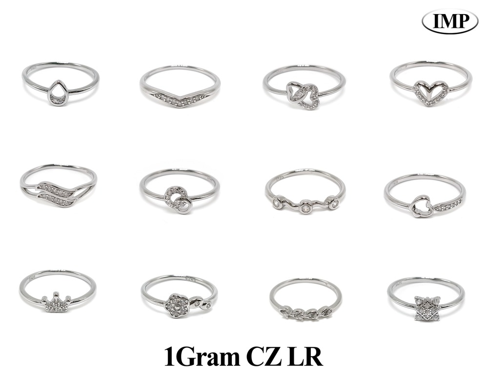 92.5 New Design Silver 1 Gram CZ Ladies Ring