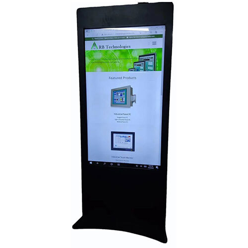Vertical Dual Display Touch Screen Kiosk - Color: Black