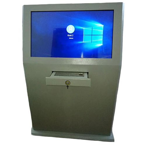 Rbt Touch Screen And Metal Keyboard Kiosk - Color: Grey