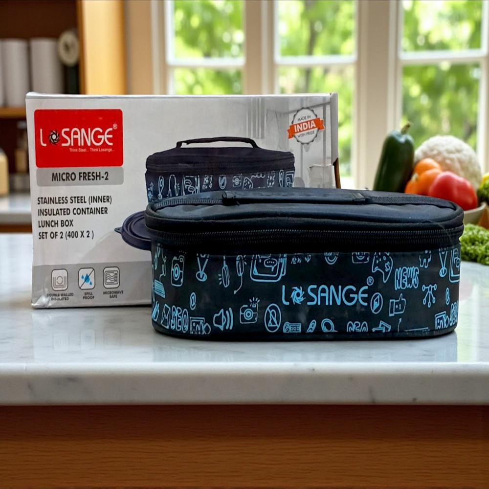 Sange Premium Stainless Steel Lunch Box Set - Capacity: 800 Milliliter (ml)