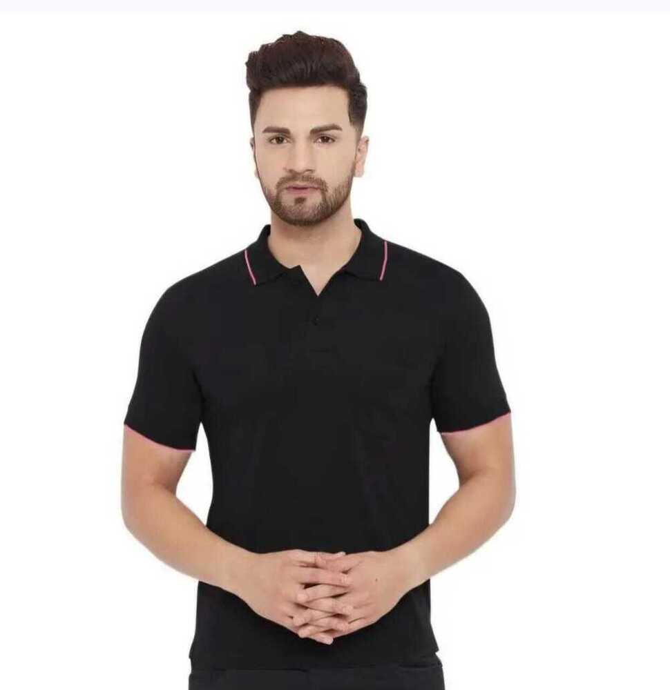 Black Collar T-Shirt - Age Group: Adult