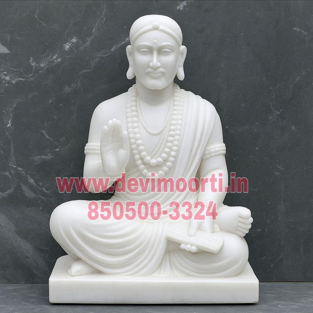 Marble Guru Basaveshwara Statue - Height: 2.5 Foot (Ft)