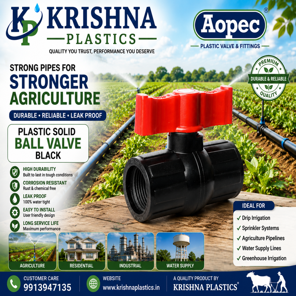 Plastic Agriculture Ball Valve - Color: As Per Demand