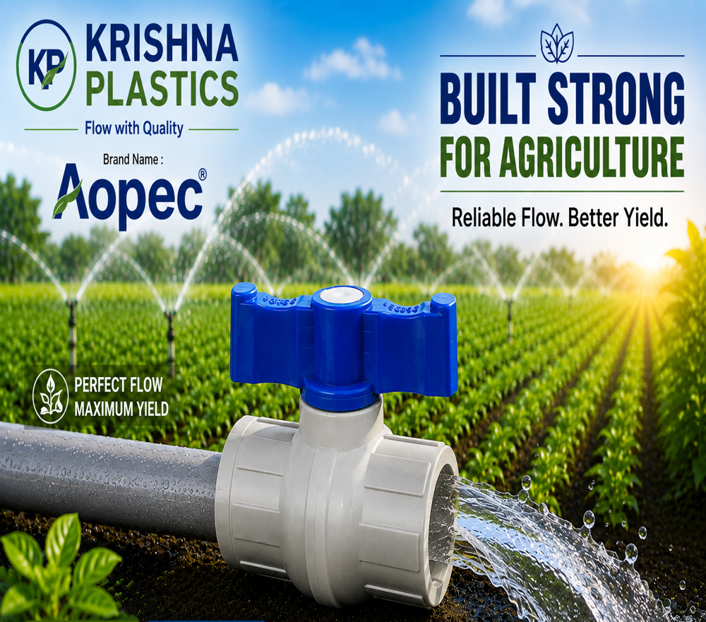 Plastic Agriculture Solid Ball Valve - Color: As Per Demand