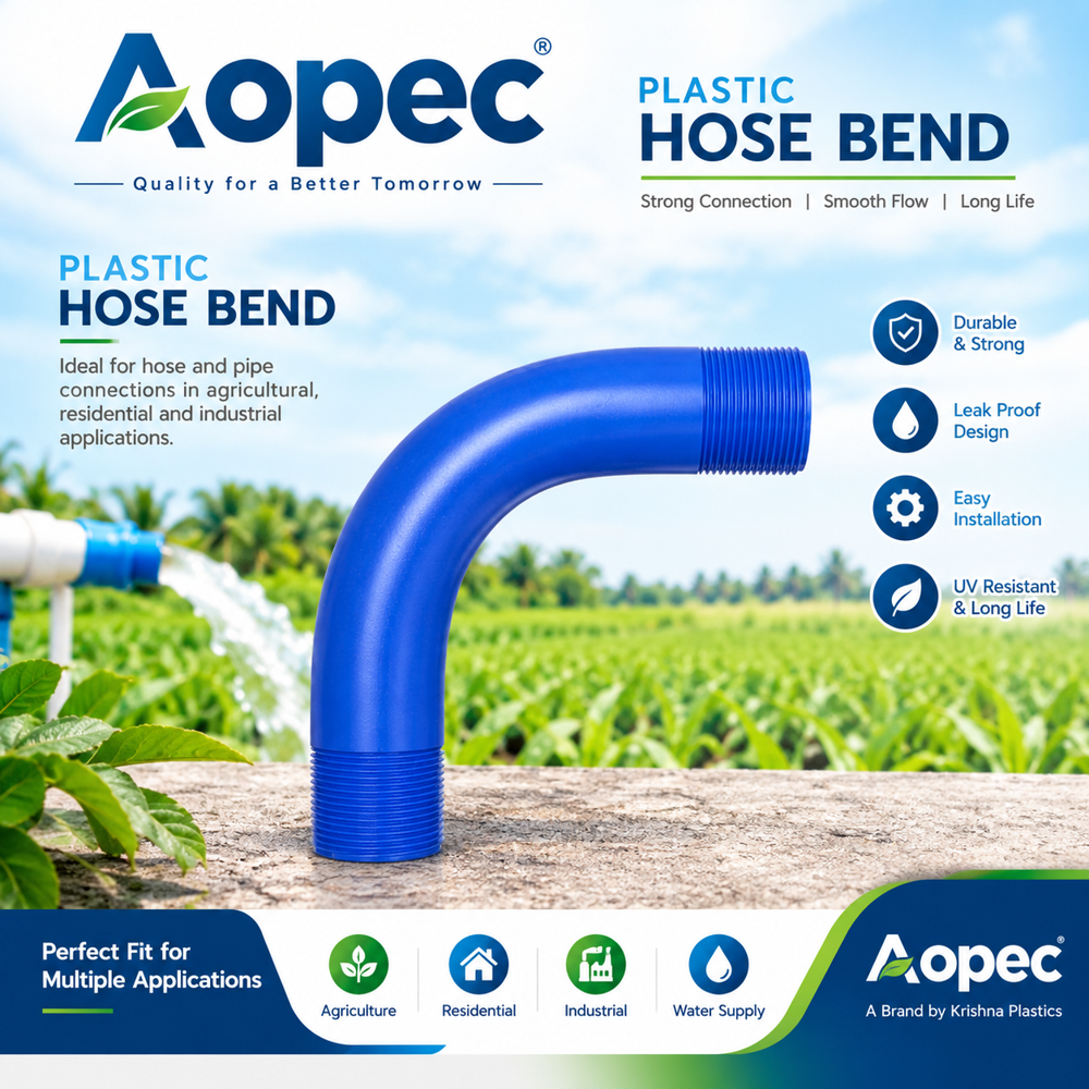 Plastic Blue Hose Bend - Color: Various Available