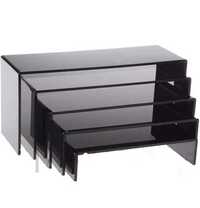 Black Acrylic Risers For Counters - Height: 8-15 Approx. Inch (in)