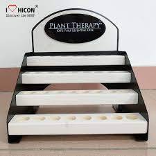 Essential Oil Metal Wooden Display Stand - Color: Multi Colour