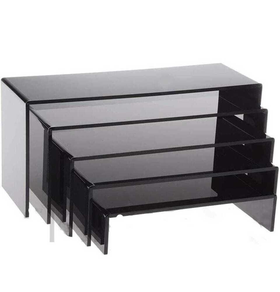 Black Acrylic Risers for Counters Set Of 5