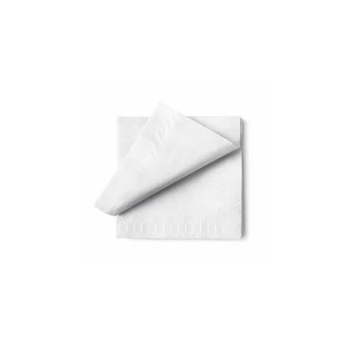 Double Ply Plain Paper Napkin - Color: White