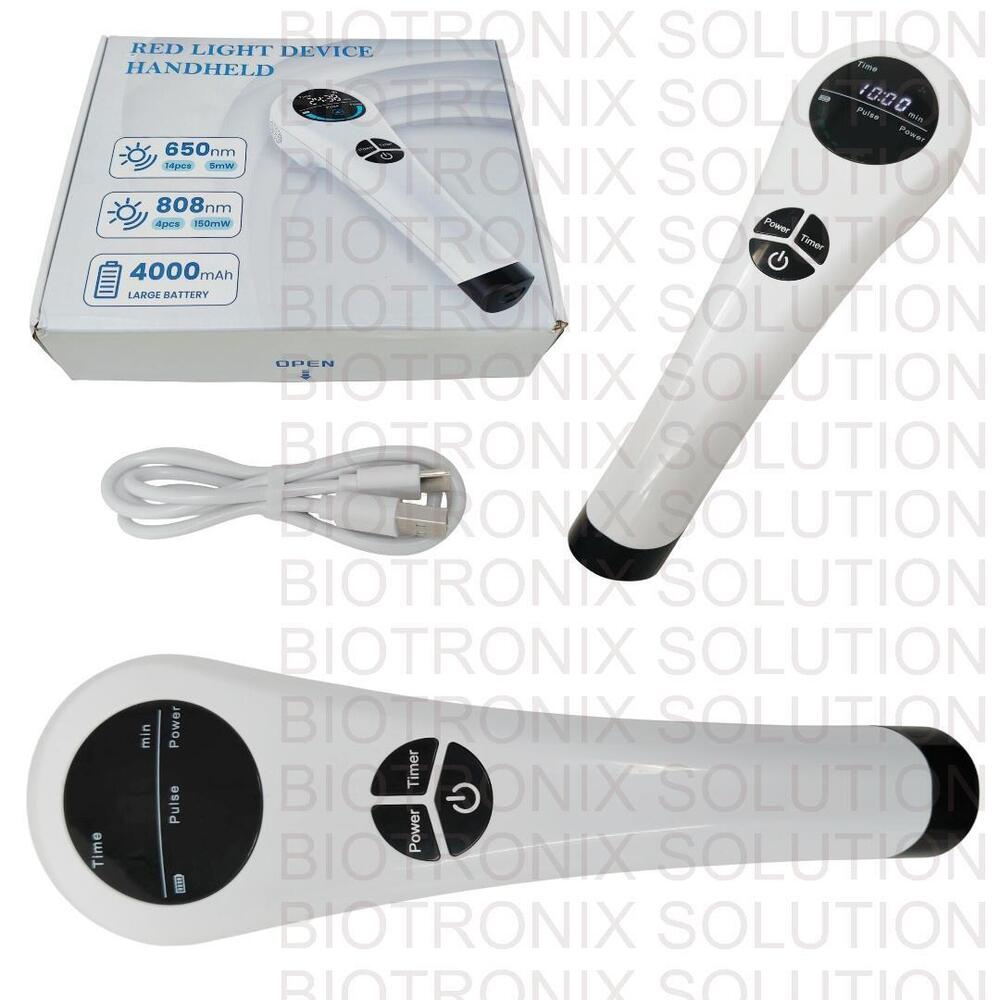 Rechargeable Portable Laser Therapy Device with Cooling Fan, 30-Min Timer & Adjustable Stand