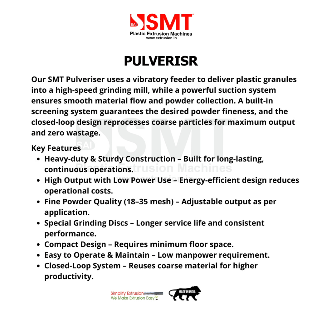 Plastic Pulveriser Machine | LDPE, LLDPE, RPVC, HDPE & PVC Pulverizing
