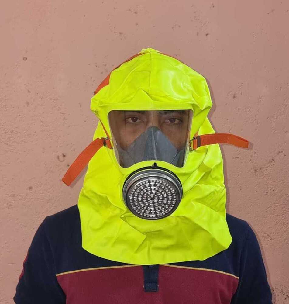 Fire Escape Smoke Hood Mask - Color: Yellow