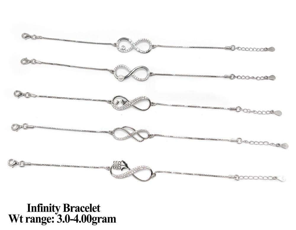 92.5% New Design Silver Infinity Bracelet