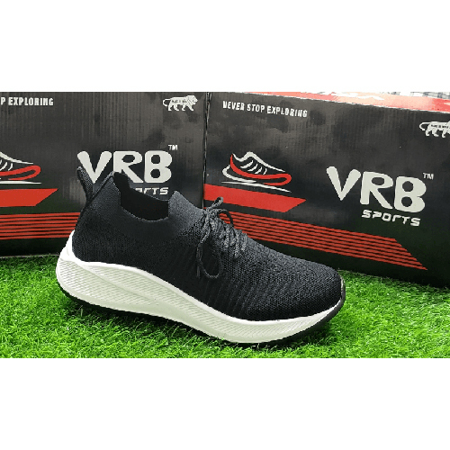 Gents Knitting Shoes - Color: Black White