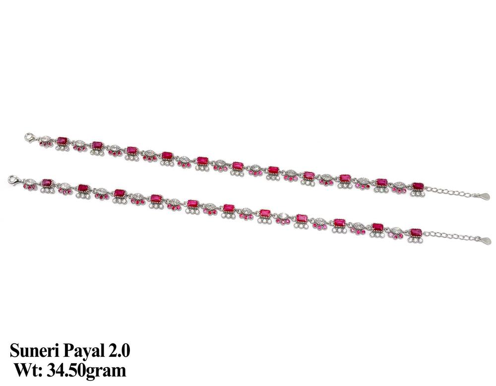 92.5% New Design Silver Suneri Payal