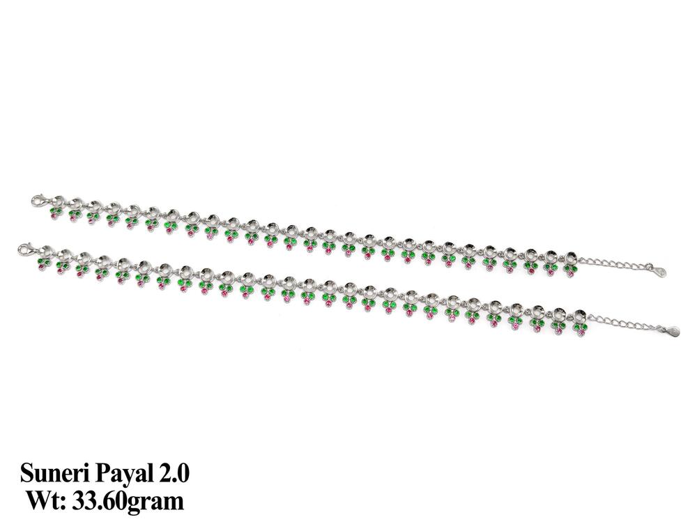 92.5% New Design Silver Suneri Payal