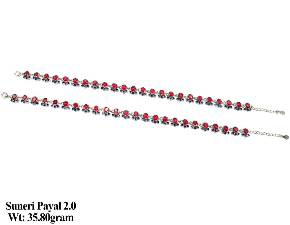 92.5% New Design Silver Suneri Payal