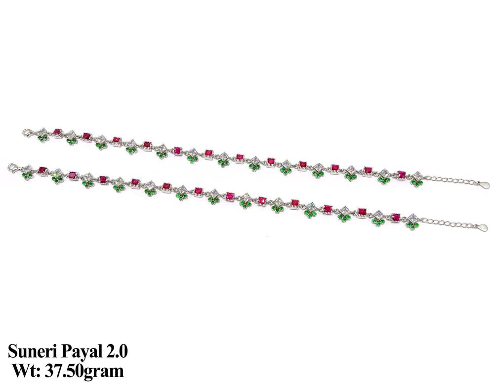 92.5% New Design Silver Suneri Payal