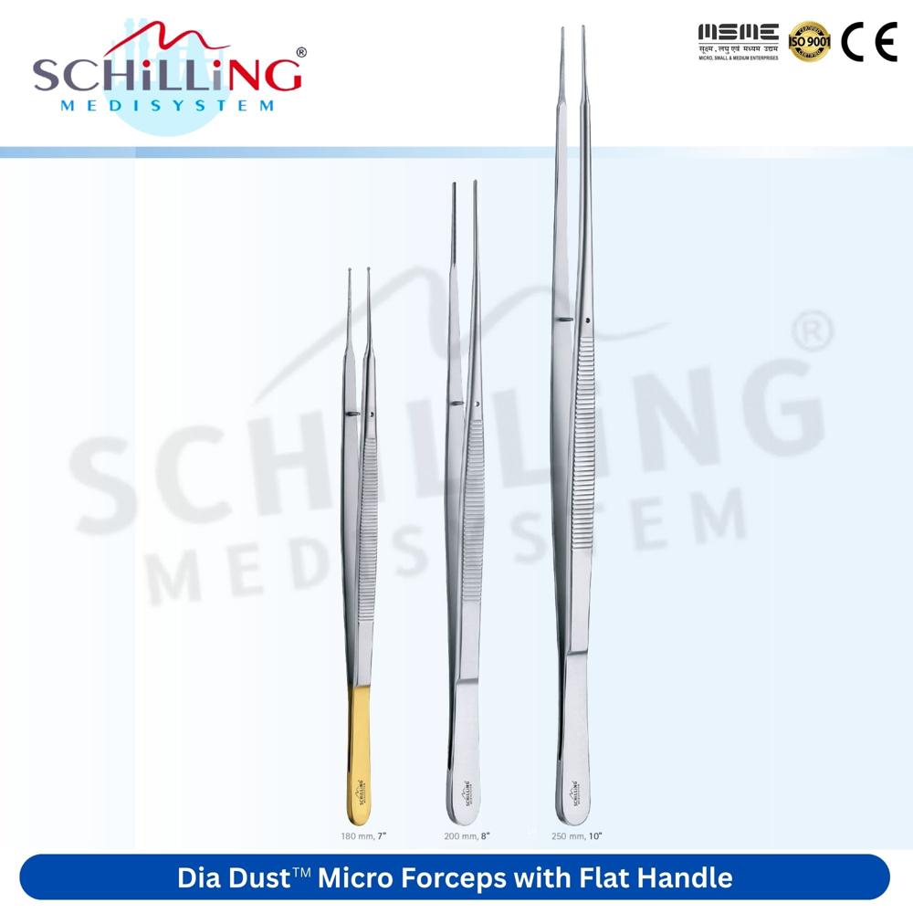 Schilling Dia Dust Micro Forceps With Flat Handle - Application: Hospital
