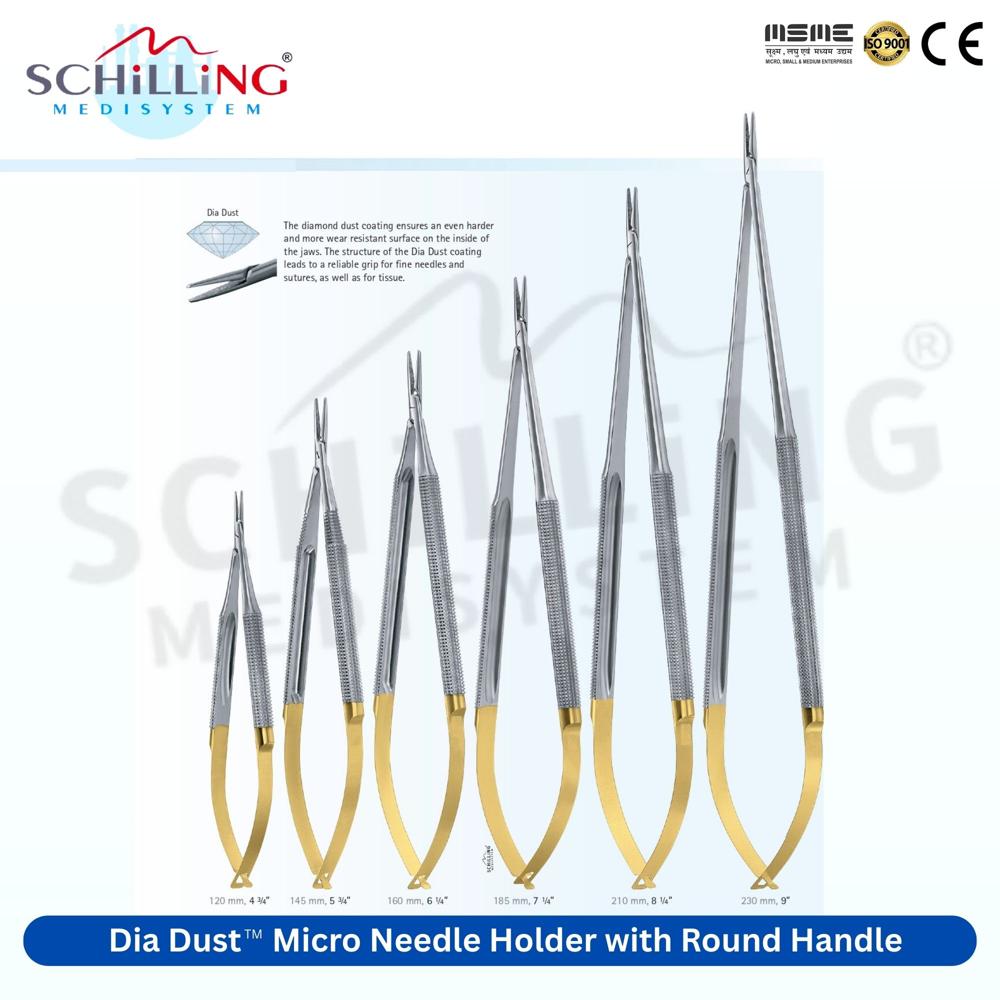 SCHILLING Dia Dust Micro Needle Holder with Round Handle