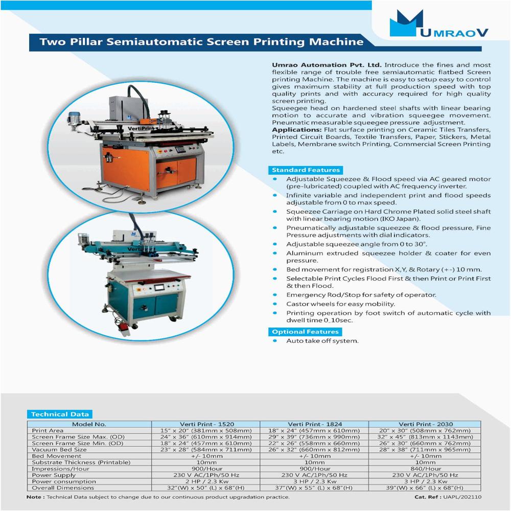 Print Area 20"x30" Screen Printing Machine - Automatic Grade: Semi-automatic