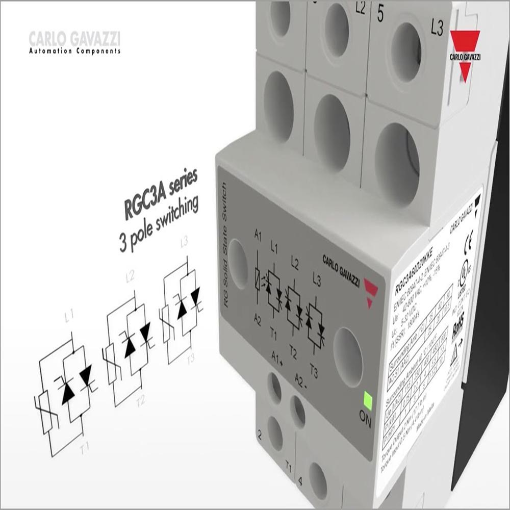 Rgc2a60d75ggedf Two Phase Solid State Relays - Rated Voltage: 20-275 Vac