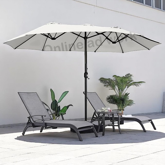 15 Feet Double Side Garden Umbrella
