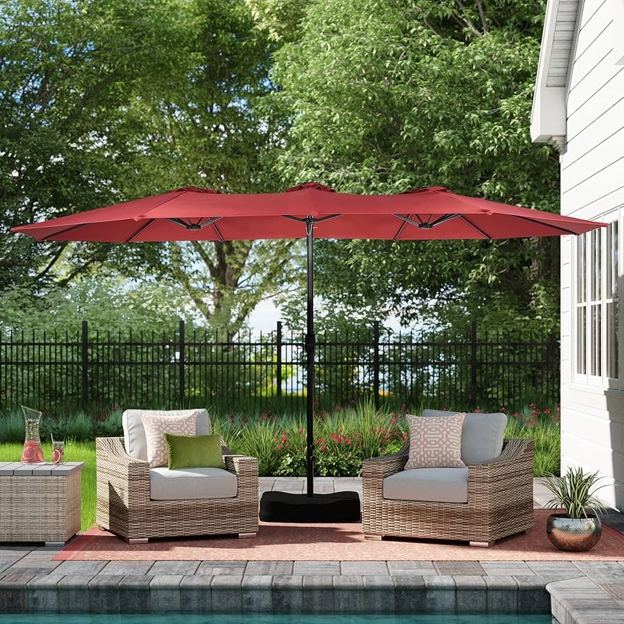 15 Feet Double Side Garden Umbrella