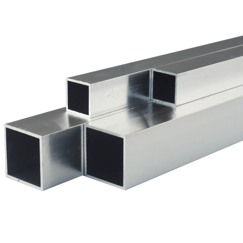 Aluminum Square Tubes - Color: Silver