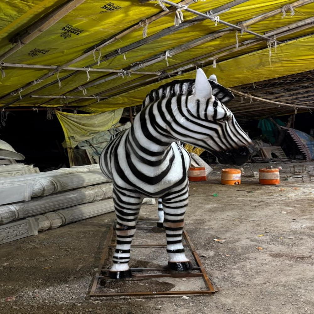 Fiber Zebra Statue - Color: Original