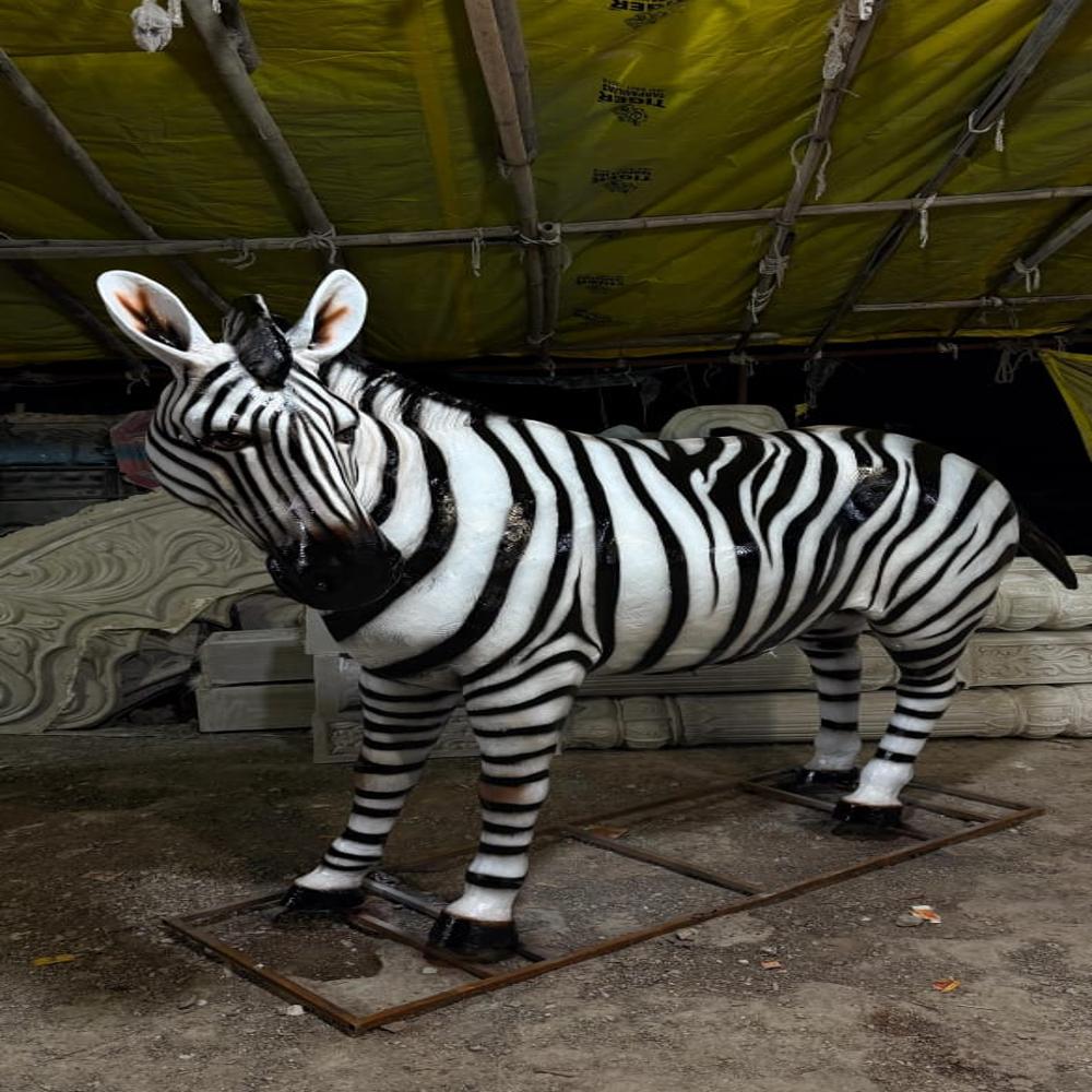 Fiber Zebra Statue - Color: Original