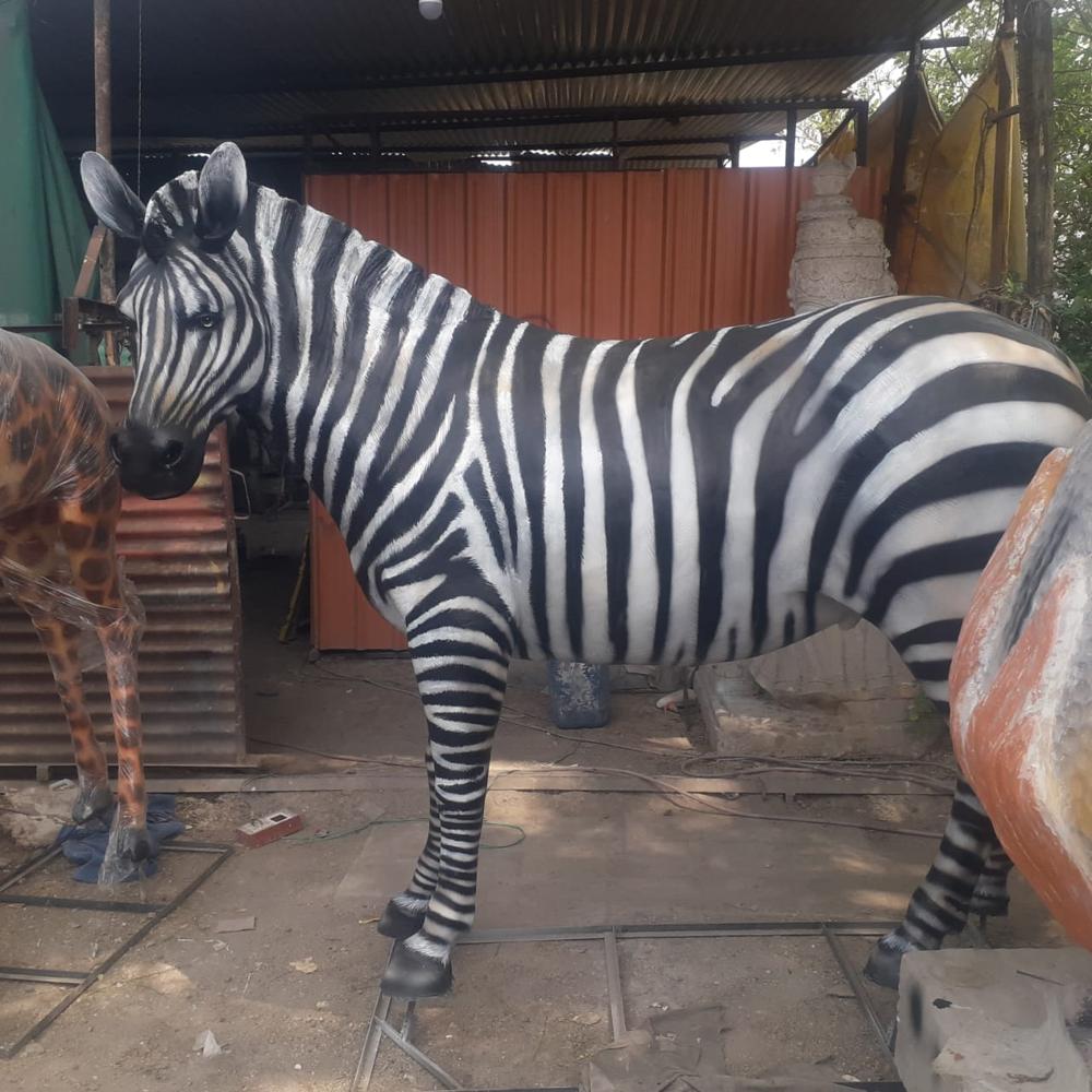Fiber Zebra Statue - Color: Original