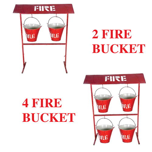 2By4 Fire Bucket With Stand - Color: Red