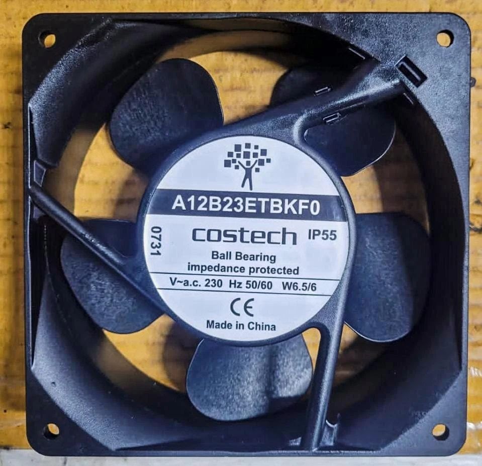 COSTECH A12B23ETBKF0 230V AC 50/60HZ 6.5/6W METAL Industrial Axial Cooling Fan